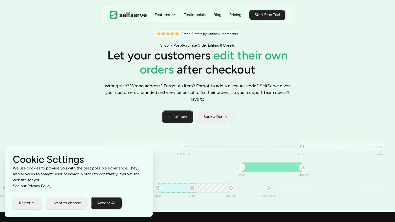 Screenshot from https://getselfserve.com